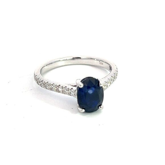 Natural Sapphire Diamond Ring 6.5 14k W Gold 2.35 TCW Certified $3,950 310589 - Picture 10 of 14